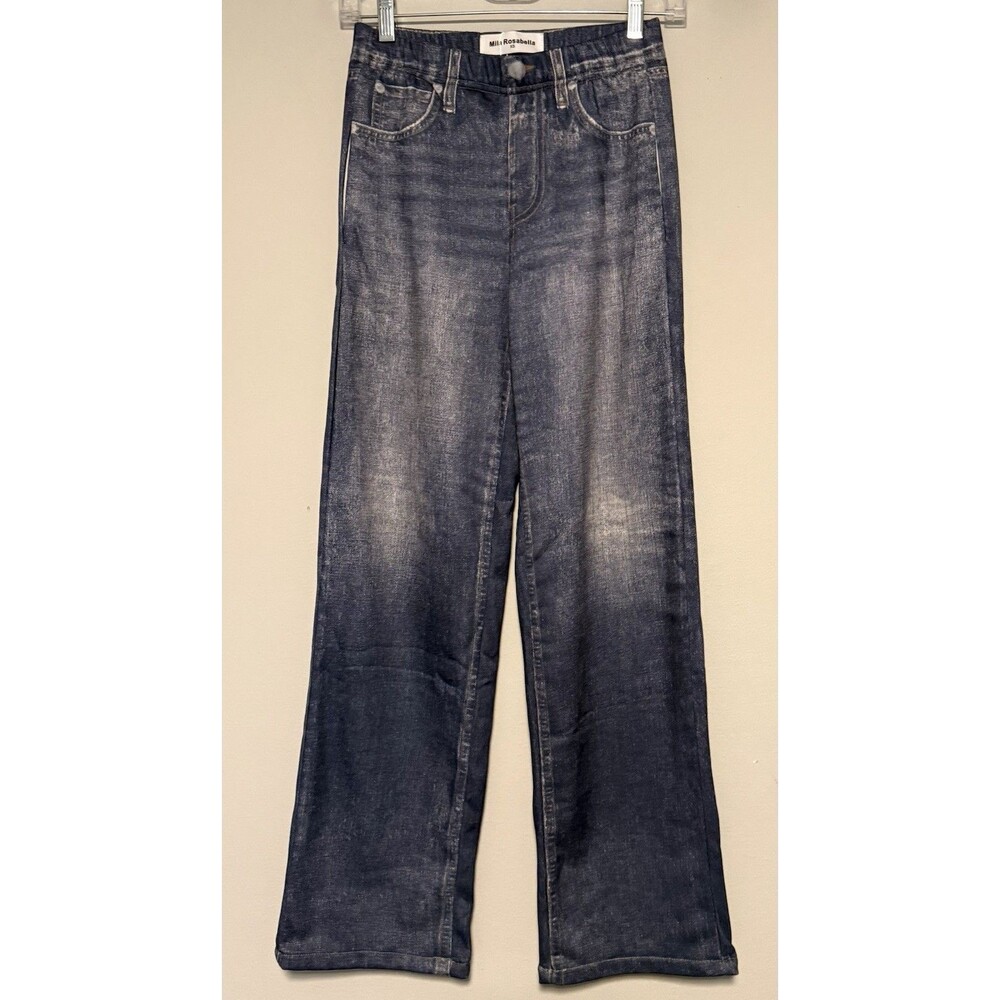 NWT Mila Rosabella Sweatpant Jeans XS Wide Leg Dark Blue Loungewear